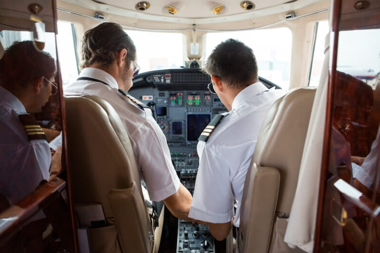 Two pilots in the cockpit