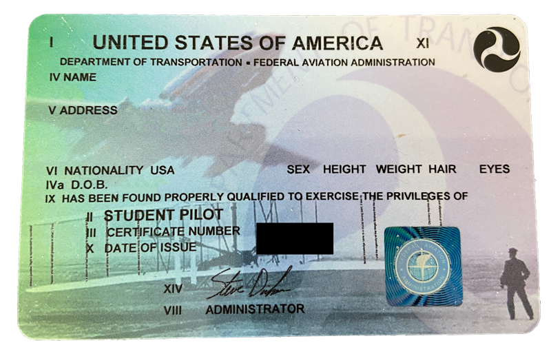 Student Pilot Certificate