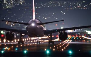 Airline jet about to takeoff